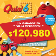 ¡Premio de Quini 6 en Villa Mercedes en la modalidad La segunda!